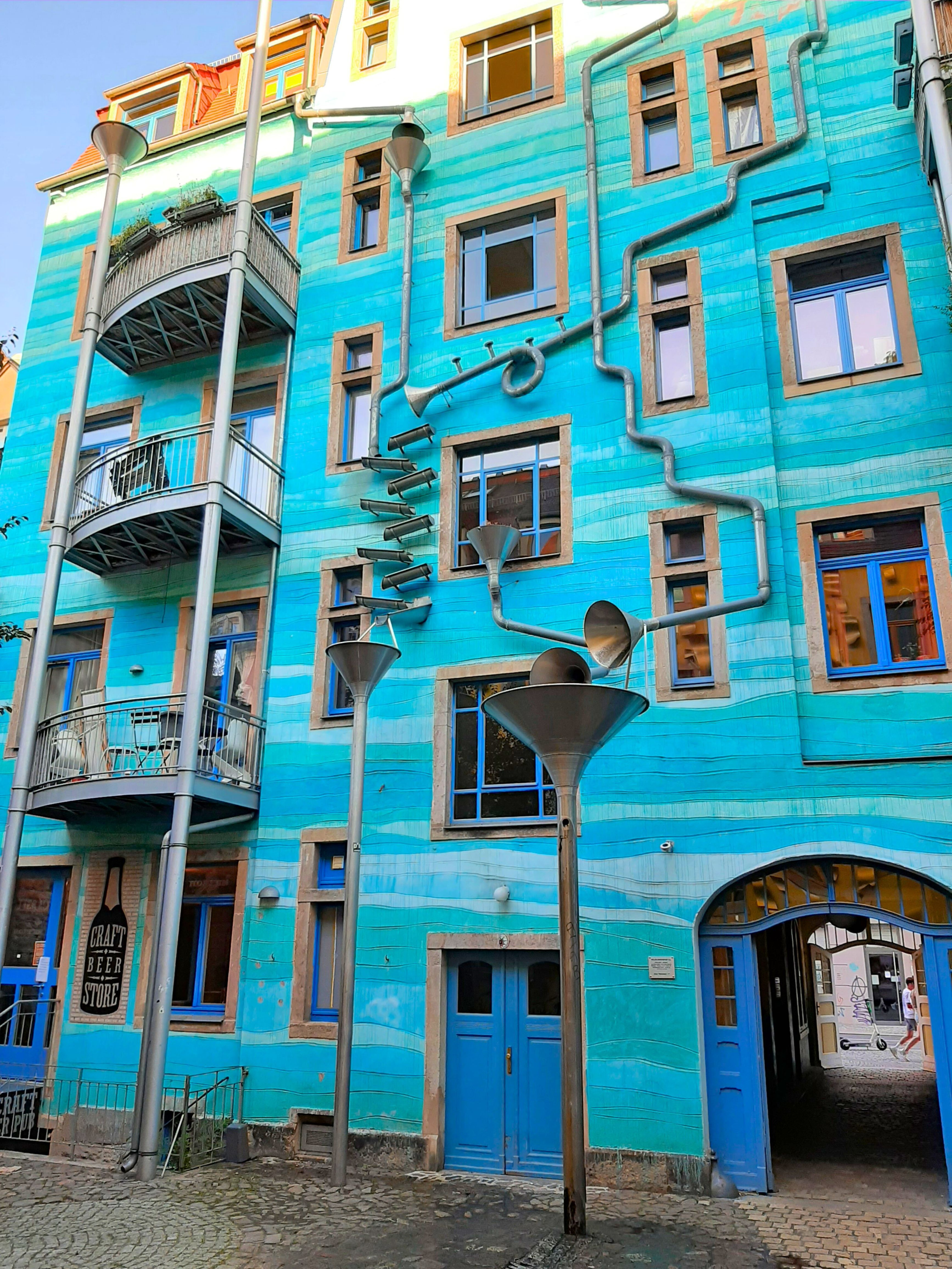 Grająca kamienica na Dziedzińcu elementu (Hof der Elemente) - Kunsthopassage - Drezno